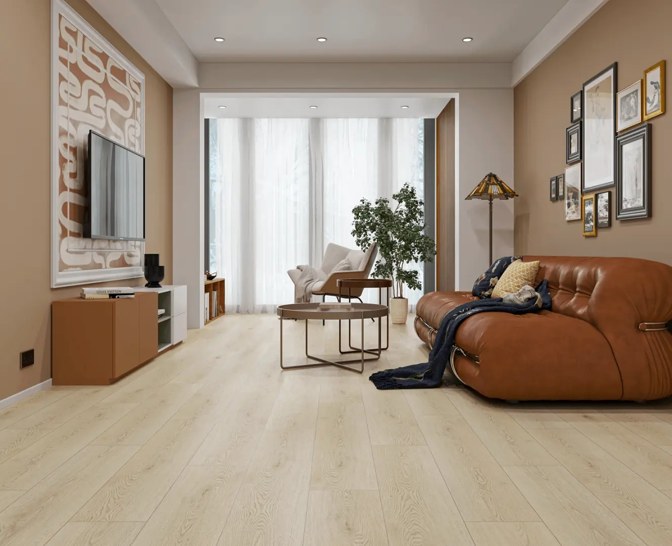 Кварцвиниловый SPC ламинат Alpine Floor Eclipse Super Matt Лунар ECO 21-1 1220×228×4 фото в интерьере